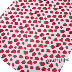 Strawberries Custom Print Faux Leather Sheet