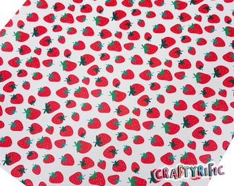 Strawberries Custom Print Faux Leather Sheet