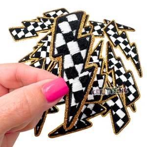 Checkered Bolt Patch - Black