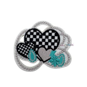 Checkered Heart Patch, Turquoise Patch, Western Patch, Girly Patch, Embroidery Patch, Iron on Patch, Trucker Hat Patches,