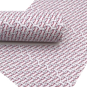 Baseball Custom Print Faux Leather Sheet
