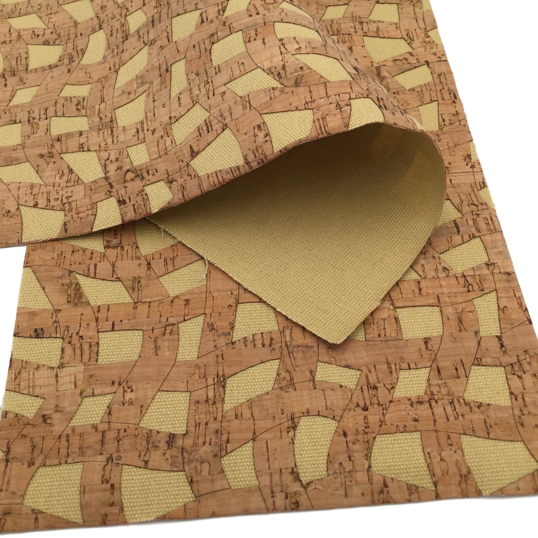 IVORY Cork Fabric Sheet, 1mm Thick, Color Canvas Backing, Cut Out
