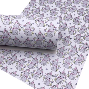 Floral Bunny Premium Printed Faux Leather