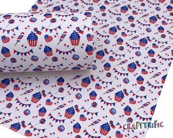Patriotic Cupcakes Premium Faux Leather Sheets