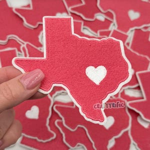 Pink Texas Patch,  Texas Patch,  Rodeo Patch, Cowgirl Patch, Western Patch, Trucker Hat Patches, Embroidery Patch, Iron on Patch