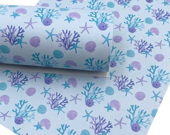 Under the Sea Custom Print Faux Leather Sheet
