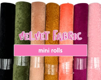 Velvet Fabric Mini Roll 12x26" Inch, Solid Velvet Fabric, Continuous Large Faux Leather Fabric Cut