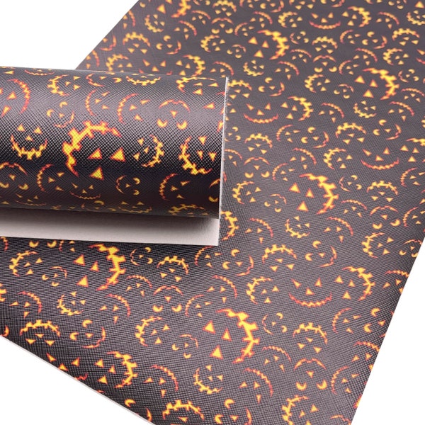 SPOOKY FACES Faux Leather Sheets, Leather Sheets, PVC Faux Leather, Leather for Earrings