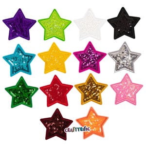 Star Patch, Sequin Star Patch, 3" Inch Star Patch, Iron on patch, Jacket Patch, Trucker Hat Patch