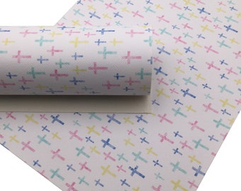 PASTEL CROSSES Faux Leather Sheets, Leather Sheets, Leather for Earrings - 1880