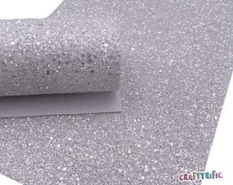 WHITE DIAMONDS Chunky Glitter Canvas Sheets, Chunky Glitter, Glitter Canvas Sheet, Canvas Fabric for Bows