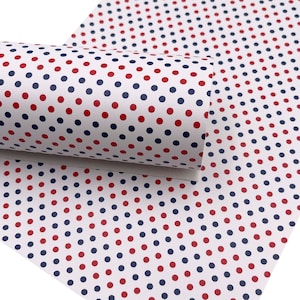 Patriotic Dots Custom Print Faux Leather Sheet