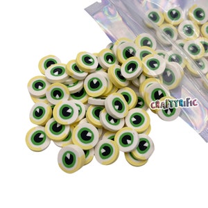 10mm Halloween Eye Ball Polymer Clay Slices