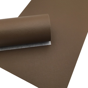 BROWN SAFFIANO Faux Leather Sheets, Saffiano Texture, Leather for Earrings, Fabric Sheet, Textured Leather - 0252