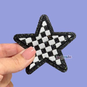 Black Checkered Star Patch