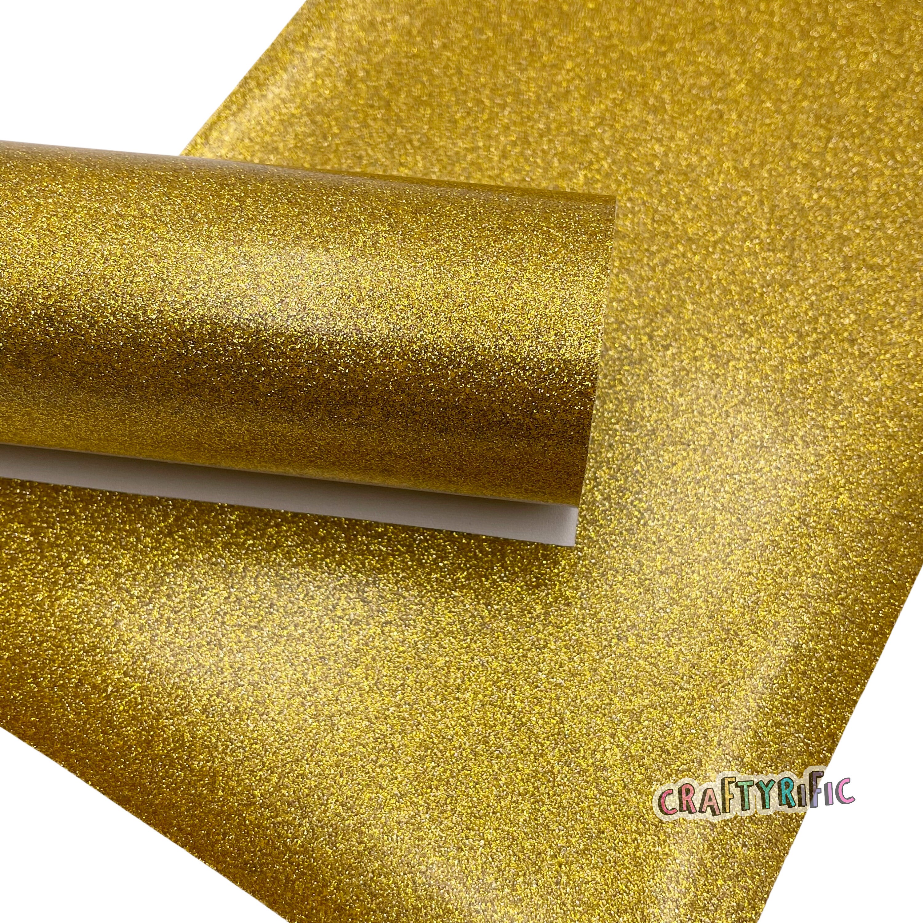 Yellow Glitter Vinyl With Canvas Back For Embroidery, Glitter Sheets,  Embroidery Glitter, Hair Bow Material