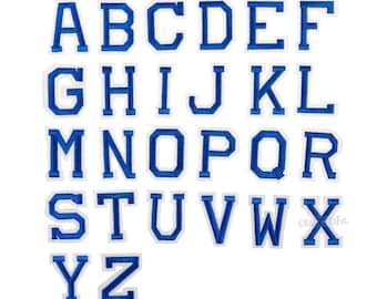 Royal Blue letter iron on patch, 2” letter patch, iron on hat patch, varsity letter