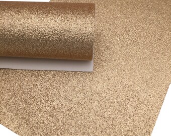 Champagne Gold Fine Glitter Sheets, Fine Glitter Fabric, Fabric for Bows