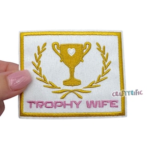 Trophy Wife Patch, Wifey Patch, Preppy Pink Patch, Trucker Hat Patches, Snarky Patch, Iron on Patch