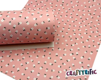 Pink Dainty Floral Faux Leather Sheet