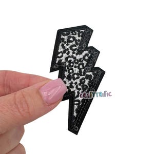 Black Leopard Bolt Patch, Bolt Patch, Preppy Patch, Embroidered Patch, Hat Patch, Trucker Hat Patch, Iron On Patch