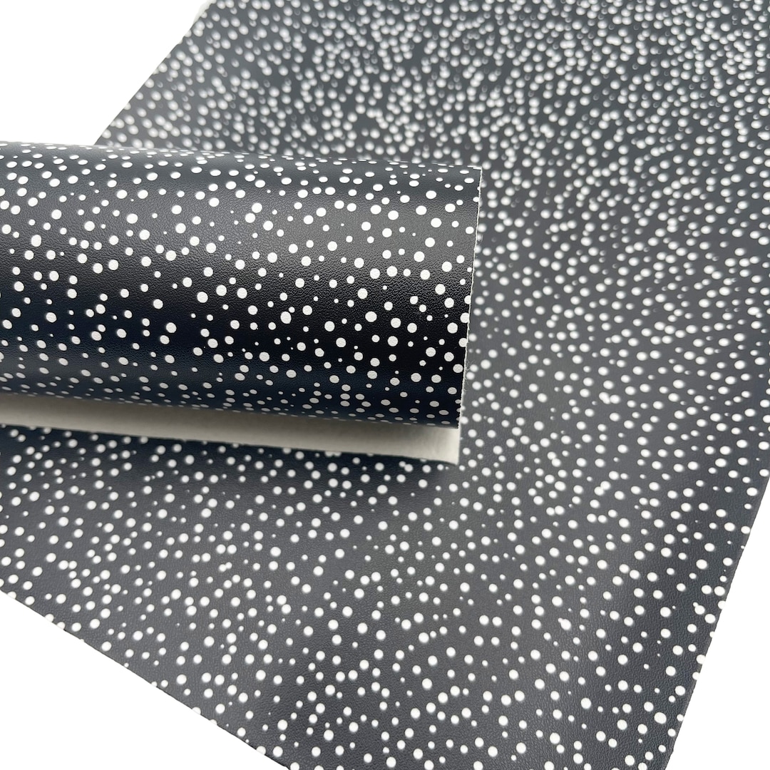 Black Dots Smooth Faux Leather Sheets, 8x11 Size, Black and White ...