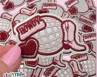 Howdy Patch, Cowgirl Boots Patch, Rodeo Patch, Cowgirl Patch, Western Patch, Trucker Hat Patches, Embroidery Patch, Iron on Patch