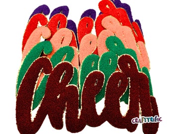 Cheer Chenille Iron On Patch, T-Shirt patch, Heat Transfer Patch