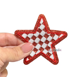 Red Checkered Star Patch