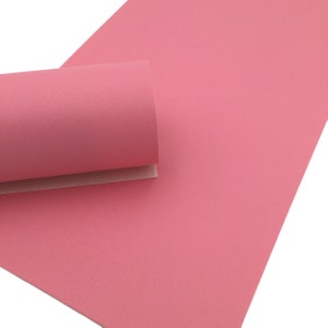 BUBBLEGUM PINK SAFFIANO Faux Leather Sheets, Saffiano Texture, Leather for Earrings, Fabric Sheet, Textured Leather