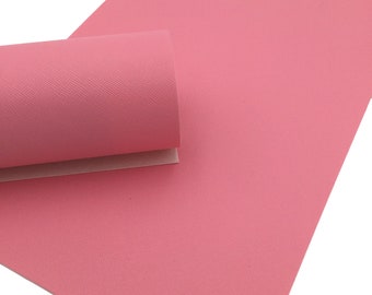 BUBBLEGUM PINK SAFFIANO Faux Leather Sheets, Saffiano Texture, Leather for Earrings, Fabric Sheet, Textured Leather