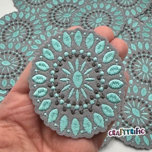 Turquoise Concho Patch, Turquoise Patch,  Rodeo Patch, Cowgirl Patch, Western Patch, Trucker Hat Patches, Embroidery Patch, Iron on Patch