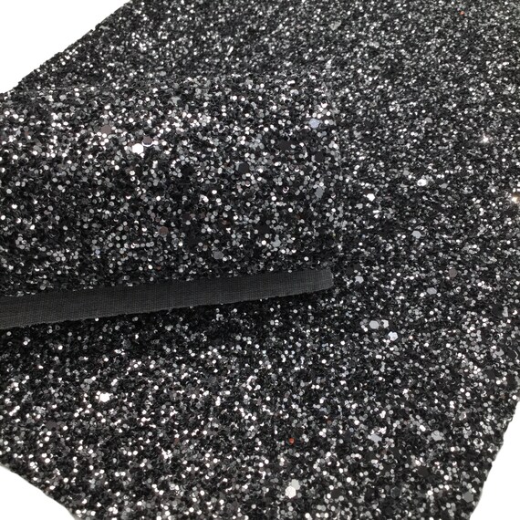 IRIDESCENT BLACK Fine Glitter Canvas Sheet, Black Fine Glitter Sheet, Black  Glitter Fabric Material, Black Glitter, DIY Hair Bows, Earrings 