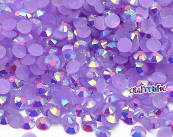 Lt amethyst AB Jelly Rhinestones Pack of 1000, Non Hot fix Resin Rhinestones, Choose Size 3mm, 4mm or 5mm