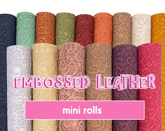 Floral Lace Embossed Faux Leather Rolls