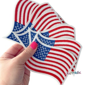 American Flag Patch, Iron On Patch for Hats and Bags, Trucker Hat Patch, Embroidered Patch