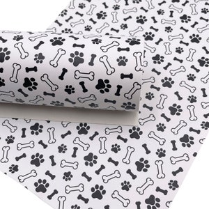 Dog Paw  Custom Print Faux Leather Sheet
