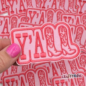 Yall Patch, Western Patch,  Rodeo Patch, Cowgirl Patch, Trucker Hat Patches, Embroidery Patch, Iron on Patch