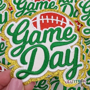 Green Gameday Patch, Trucker Hat Patch, Football Patch, Game Day Patch, Patch for Hat, Trucker Cap Patch, Embroidery Patch, Iron on Patch