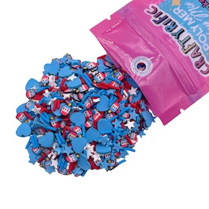 Summer Popsicle Polymer Clay Sprinkle Mix, Fake Sprinkles, Slime Polymer Clay Slice for Snowglobe Tumbler Hair Gel and Nail Art, 4th of July