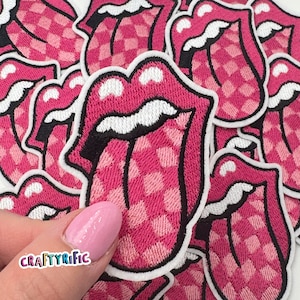 Pink Tongue Patch, Trucker Hat Patches, Cute Patch, Trendy Patch, Girly Patch, Embroidery Patch, Iron on Patch
