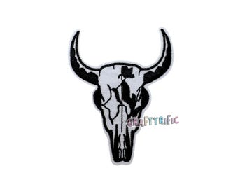 Cow Skull Patch - Black