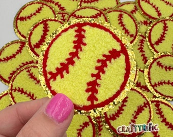 Softball Patch, Trucker Hat Patch, Patch for Hat, Trucker Cap Patch, Chenille Iron On Patch