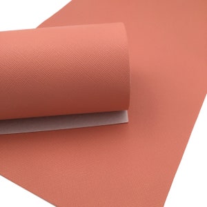 PEACH SAFFIANO Faux Leather Sheets, Saffiano Texture, Leather for Earrings, Fabric Sheet, Textured Leather