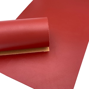 Brick Red Smooth Faux Leather Sheets, PVC Faux Leather Sheet, Embroidery Sewing Vinyl, Vegan Leatherette