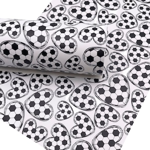 Soccer Heart Custom Print Faux Leather Sheet