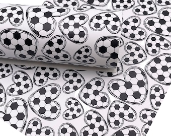 Soccer Heart Custom Print Faux Leather Sheet