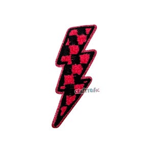 Checkered Bolt Patch - Pink