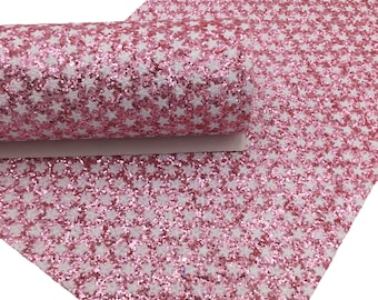 STARS BABY PINK Chunky Glitter Canvas Sheets, Chunky Material Canvas, Glitter Canvas Sheet, Glitter Fabric Sheet, Material for Bows - 0625