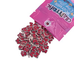 Red Bow Polymer Clay Sprinkles, Fake Sprinkles, Slime Polymer Clay Slice for Snowglobe Tumblers Hair Gel and Nail Art